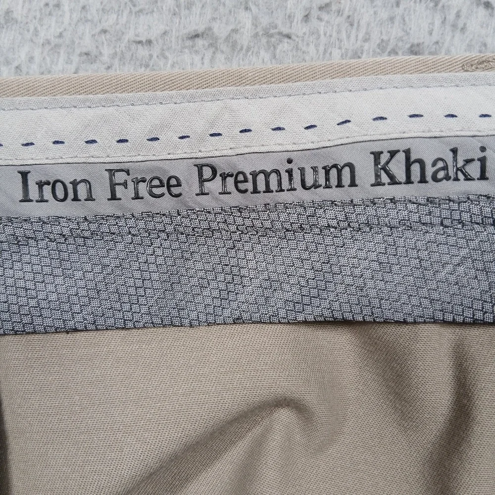 Haggar Chino Pants Mens 44x30‎ Khaki Tan Stretch Casual Dress